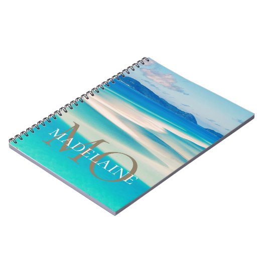 Monogram Ocean Gold Kleur Persoonlijk Notitieboek (Linkerzijde)