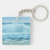 Monogram Ocean Wave Crashing op Shore Sleutelhanger (Achterkant)
