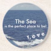 Monogram Ocean Waves Drink Coasters Zandsteen Onderzetter (Voorkant)