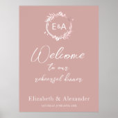 Monogram Oefendiner Welkomstbord Schuimbord Poster (Voorkant)