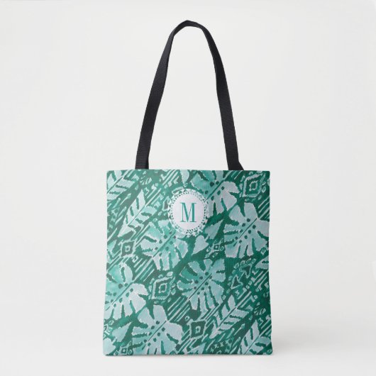 Monogram OERWOUD IKAT Hawaiian Green Tropical Tote Bag (Voorkant)