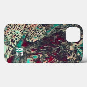 Monogram Oerwoud Kat Hoesje-Mate iPhone Case (Achterkant (horizontaal))