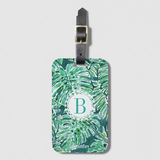 Monogram OERWOUD VIBES Green Tropical Monstera Bagagelabel (Voorkant (verticaal))
