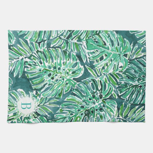 Monogram OERWOUD VIBES Green Tropical Monstera Theedoek (Horizontaal)