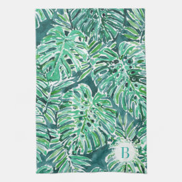 Monogram OERWOUD VIBES Green Tropical Monstera Theedoek