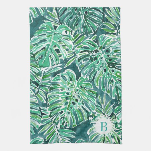 Monogram OERWOUD VIBES Green Tropical Monstera Theedoek (Verticaal)