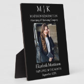 Monogram of Add Logo Business Employee Award Desk Fotoplaat (Zijkant)