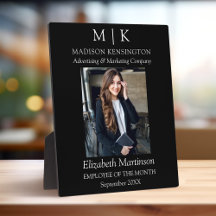 Monogram of Add Logo Business Employee Award Desk