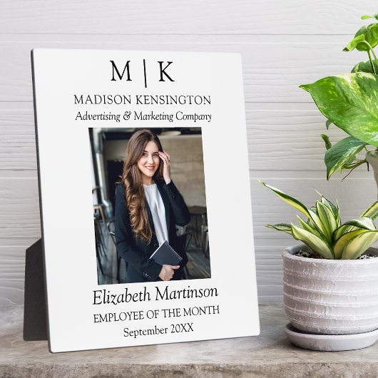 Monogram of Add Logo Employee Business Award Desk Fotoplaat