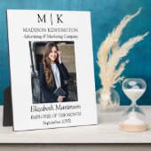 Monogram of Add Logo Employee Business Award Desk Fotoplaat (Zijkant)