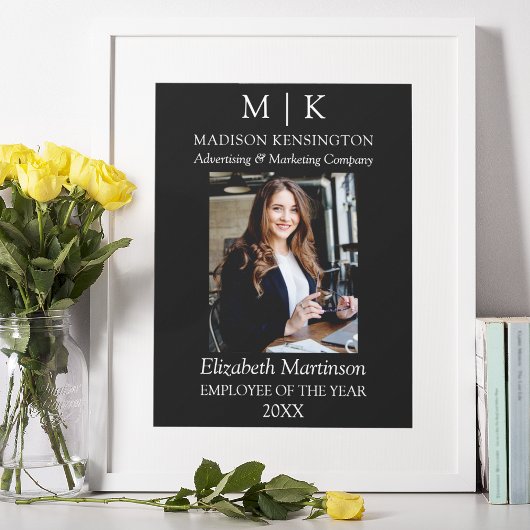 Monogram of Logo Business Award medewerker toevoeg Poster