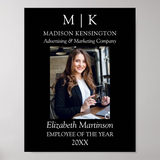 Monogram of Logo Business Award medewerker toevoeg Poster (Voorkant)