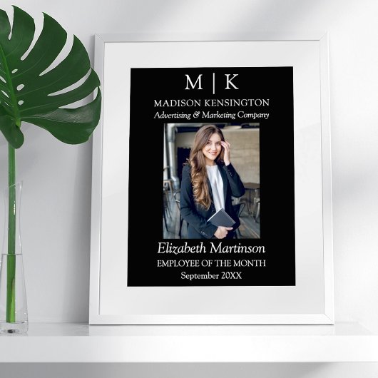 Monogram of Logo Business Employee Award toevoegen Poster