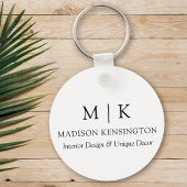 Monogram of Logo Business Round toevoegen Sleutelhanger