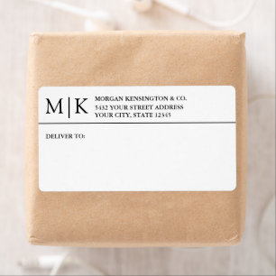 Monogram of Logo Business Shipping toevoegen Etiket