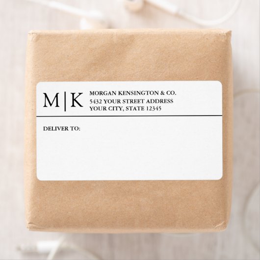 Monogram of Logo Business Shipping toevoegen Etiket (Insitu)