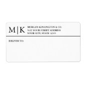 Monogram of Logo Business Shipping toevoegen Etiket (Voorkant)