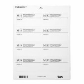 Monogram of Logo Business Shipping toevoegen Etiket (Full Sheet)