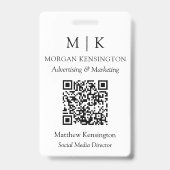 Monogram of logo toevoegen aan bedrijfs QR-code Badge (Voorzijde)