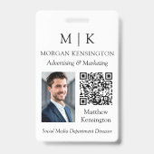 Monogram of logo toevoegen aan bedrijfs QR-code fo Badge (Voorzijde)