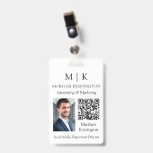 Monogram of logo toevoegen aan bedrijfs QR-code fo Badge (Voorzijde met clip)