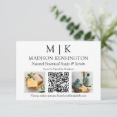 Monogram of logo toevoegen Bedrijf 2 foto's QR-cod Kaart (Staand voorkant)