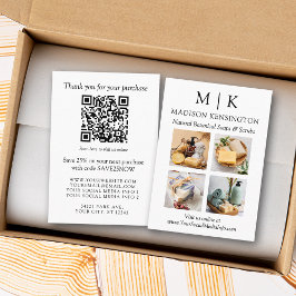 Monogram of logo toevoegen Bedrijfs QR-code 4 foto Informatiekaartje