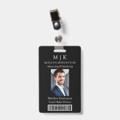 Monogram of logo toevoegen Zwart streepjescode fot Badge (Voorzijde met clip)