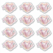 Monogram of naam toevoegen Cute Blush Roze Hart Di Sticker (Voorkant)