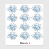 Monogram of naam toevoegen Schattige Heart Diamond Sticker (Vel)