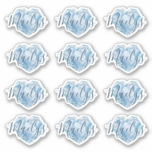 Monogram of naam toevoegen Schattige Heart Diamond Sticker