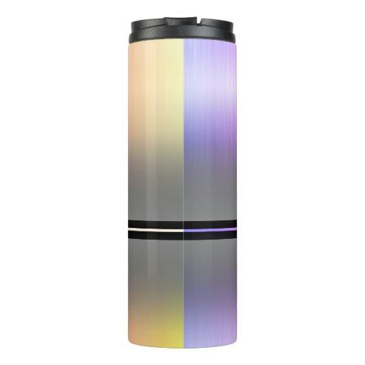 Monogram of naam, verlooproze & grijs thermosbeker (Achterkant)