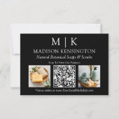 Monogram of toevoegen Logo Business 2 foto QR code Kaart (Voorkant)