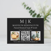 Monogram of toevoegen Logo Business 2 foto QR code Kaart (Staand voorkant)