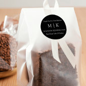 Monogram of toevoegen Logo Business Gift Small Zwa Ronde Sticker