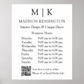 Monogram of voeg de Code van de Bedrijfsuren van d Poster (Voorkant)