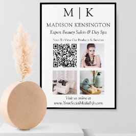 Monogram of voeg de Foto van de Bedrijfs QR Code v Poster