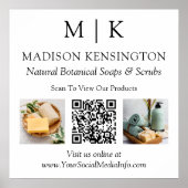 Monogram of voeg de Foto's Van Bedrijfs QR van de  Poster (Voorkant)