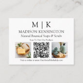 Monogram of voeg de Foto's Van Bedrijfs QR van de  Visitekaartje (Voorkant)