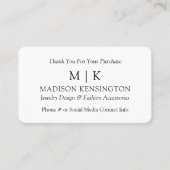 Monogram of voeg de Kaart van het Tussenvoegsel va Visitekaartje (Voorkant)