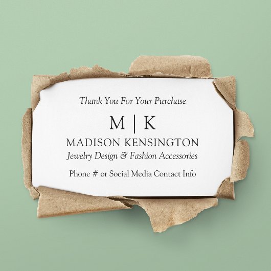 Monogram of voeg de Kaart van het Tussenvoegsel va Visitekaartje