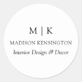 Monogram of voeg de Verzegelingen van het Bedrijfs Ronde Sticker (Voorkant)