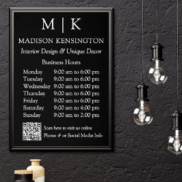 Monogram of voeg de Zwarte Code QR van de Bedrijfs Poster