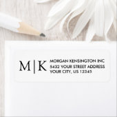 Monogram of voeg het Adres van de Bedrijfs van de  Etiket (Insitu)