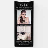 Monogram of voeg Logo 2 Foto Business Black toe Spandoek (Verticaal)