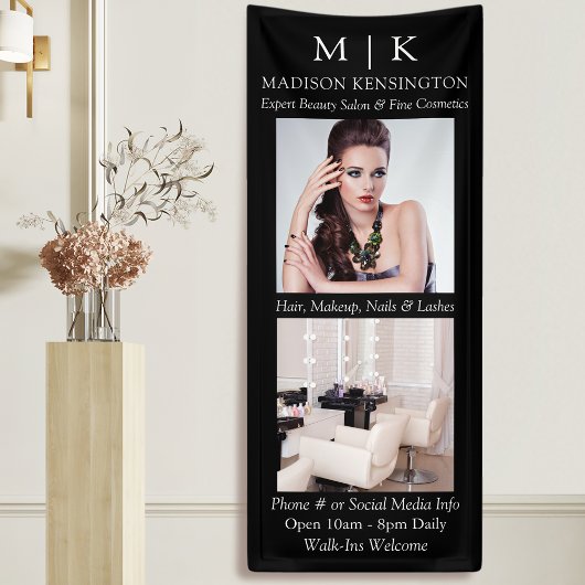 Monogram of voeg Logo 2 Foto Business Black toe Spandoek