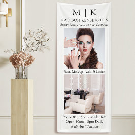 Monogram of voeg Logo 2 Foto Business toe Spandoek