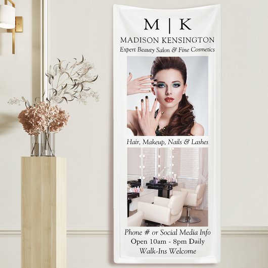 Monogram of voeg Logo 2 Foto Business toe Spandoek