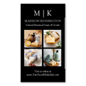 Monogram of voeg Logo 4 Foto's toe Magnetisch Visitekaartje (Voorkant Verticaal)