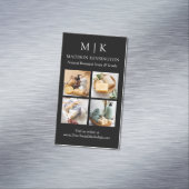 Monogram of voeg Logo 4 Foto's toe Magnetisch Visitekaartje (Voorbeeld)